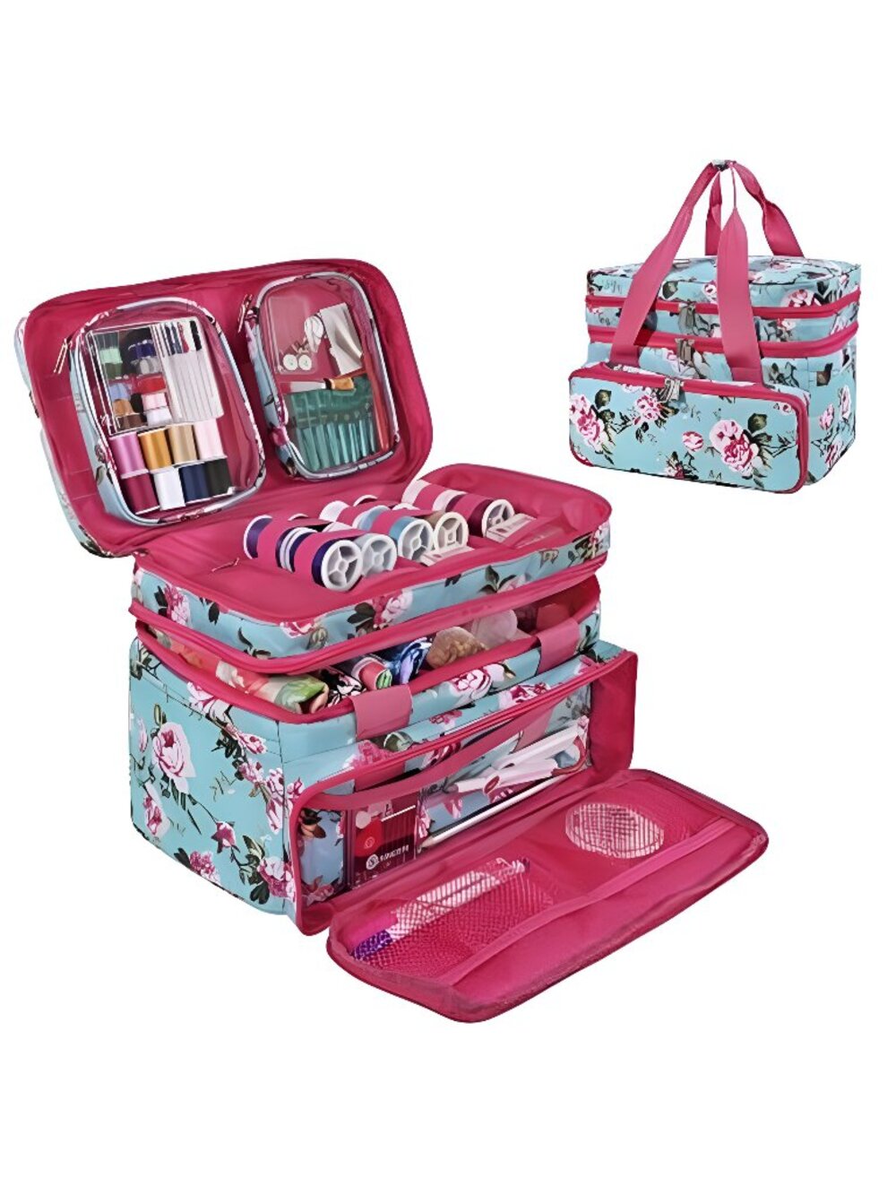 SINGER Sewing Accessories Organizer (Bag Only) – Double Layer Portable Basket